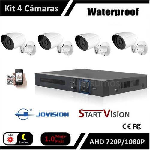 Kit 4 Camaras Seguridad Ahd 720p + Dvr Trihibrido 1080p P2p