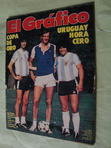 El Grafico 3195 Maradona Kempes Menotti Argentina Brasil