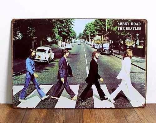 Cuadro The Beatles Abbey Road Cartel Chapa Retro T