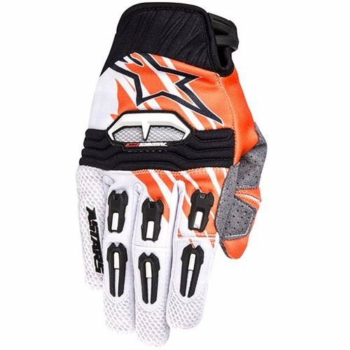 Luva Alpinestars Techstar Branco/ Laranja P - Mx Parts