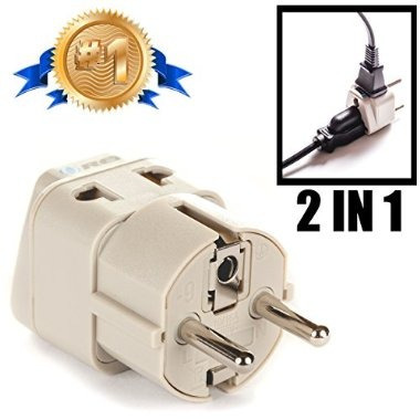 Orei A Tierra Universal 2 En 1 Adaptador De Enchufe Schuko T