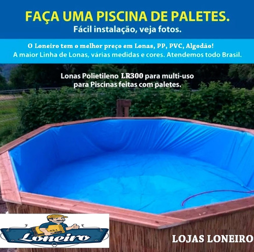 Lona Azul Piscina Lago Pallet Resistente Leve Forte 7x8 Mts