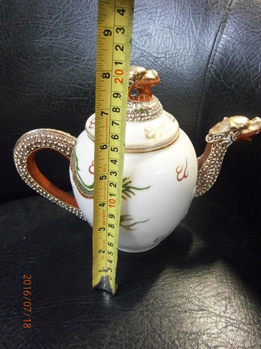 Tetera Porcelana Japonesa Antigua Con Dragon X 20cms
