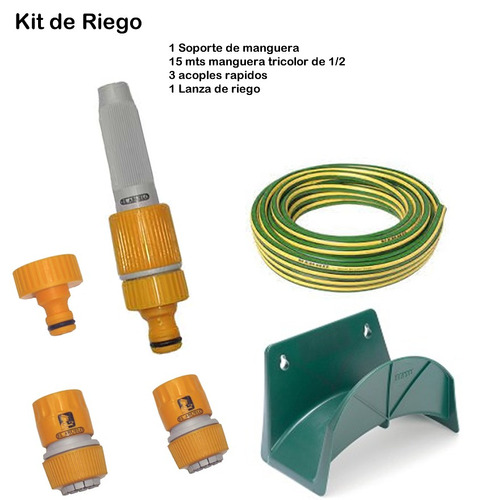 Kit De Riego Jardin Y Hogar 15 Mts Accesorios Y Soporte