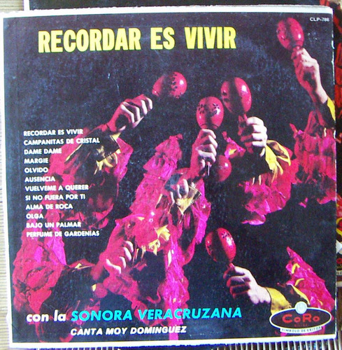 Bolero, Sonora Veracruzana, Canta Moy Dominguez, Lp 12´,