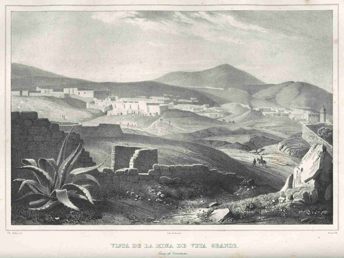 Lienzo Canvas Grabado Nebel Veta Grande Zacatecas 1836 50x67