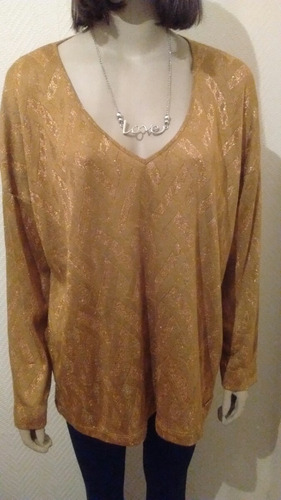 Swetters Hilo Seda Dorado Cuello V Talle Amplio