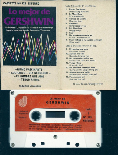 Lo Mejor De Gershwin Orquesta De La Radio De Hamburgo Casset