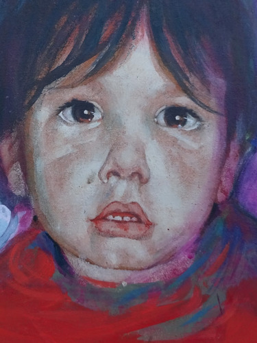 Niño Con Pelota - Original De Anibal Carreño