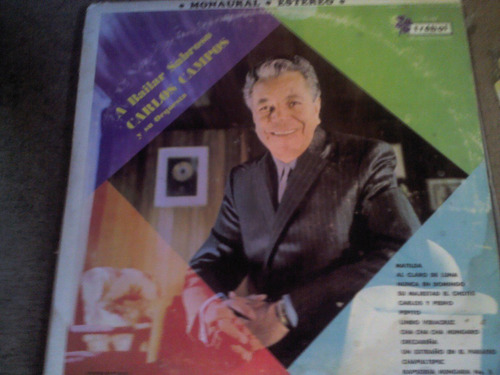 Disco Acetato De A Bailar Sabroso Con Carlos Campos Y Su Orq (Usado)