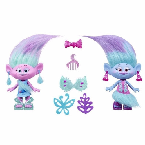 Brinquedo Trolls Em Dupla Em Estilo Cetim E Chenillle B6563