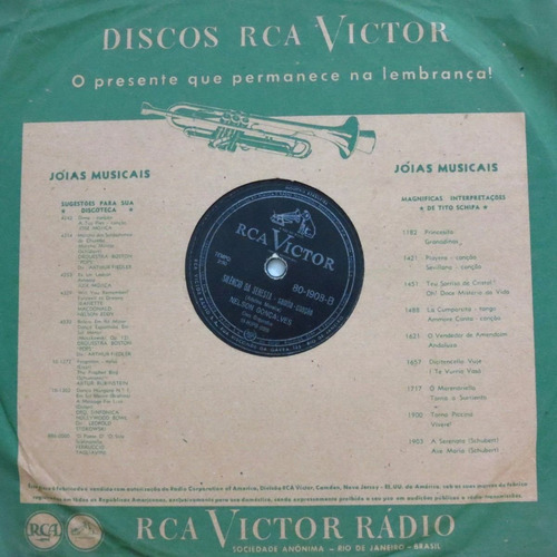 Disco 78 Rpm Nelson Gonçalves Escultura Silencio D Rarìssimo