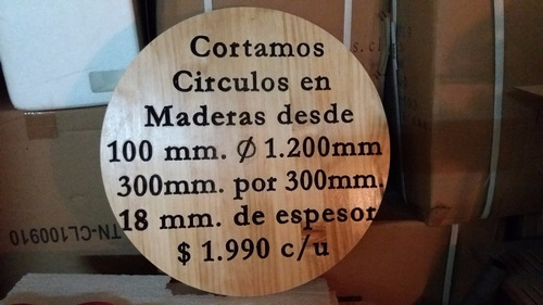 Cortes Con Maquina Router Cnc.circulo $ 1990 Incluye Madera