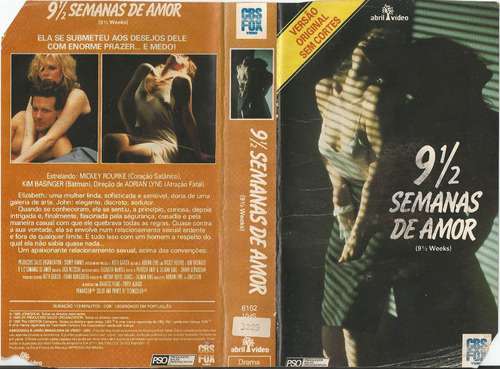 Vhs - 9 E Meia Semanas De Amor - Mickey Rourke, Kim Basinger