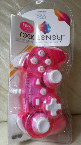 Control Ps3 Rock Candy Rosa Alambrico Nuevo Envío Gratis