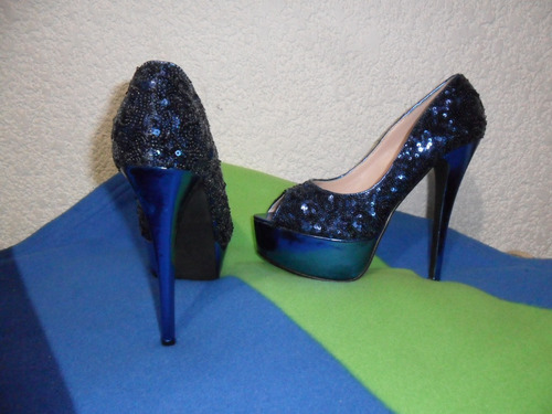 Saldos: Zapatillas Brillosas Pu Blue Lobb, Envio Gratis!!!