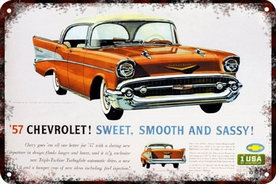 Poster Carteles Antiguos Chapa 60x40cm Chevrolet 1957 Au-140