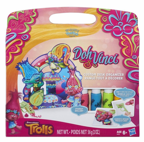 Brinquedo Doh Vinci Trolls Organizador Para Decorar B6995