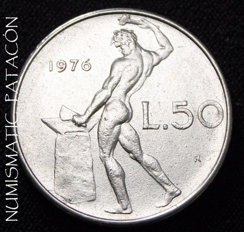 Moneda 50 Liras Italia 1976 - Buena