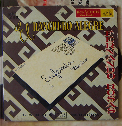 Bolero, Fernando Rosas, El Ranchero Alegre, Lp 10´,