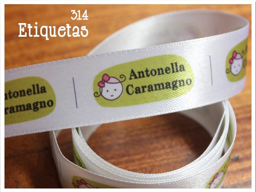 Cinta Etiqueta Personalizada Con Nombre Y Dibujo 2,5 Cm