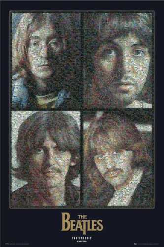 Poster Importado De Los Beatles - Fotomosaico - 90 X 60