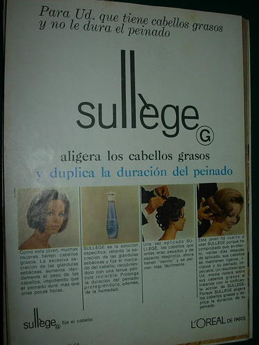 Publicidad Clipping Fijador Cabellos Sullege Loreal Peinados