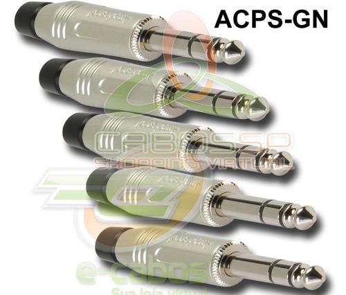 Kit 6 Pçs Conector P10 Estereo Amphenol Acps-gn