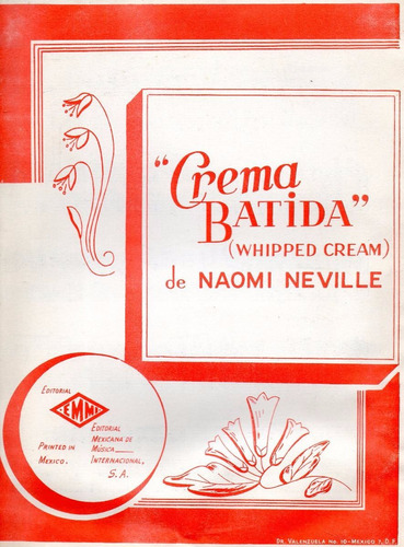 Crema Batida (whipped Cream) Naomi Neville