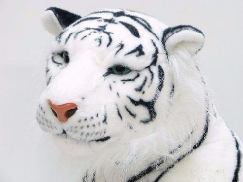 Tigre Branco Pelúcia Gigante Realista 110cm