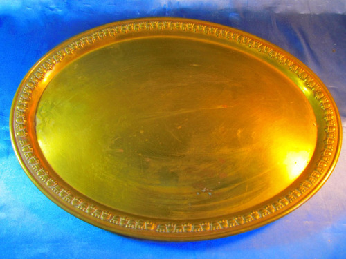 El Arcon Antigua Bandeja De Bronce Borde Labrado 42cm 37051