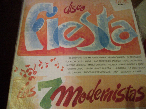 Disco De Acetato De Disco Fiesta Con Los Siete Modernistas