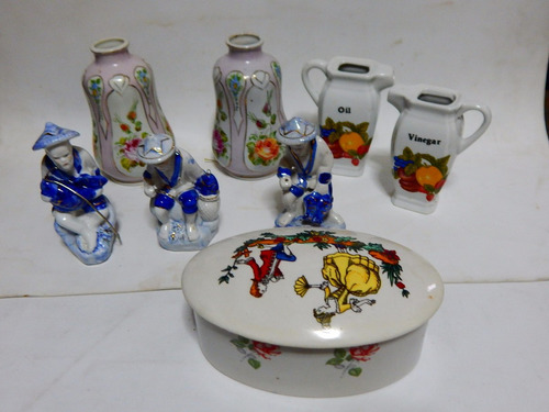 Porcelana - Salero - Aceitero - Alhajero -oriental Varios