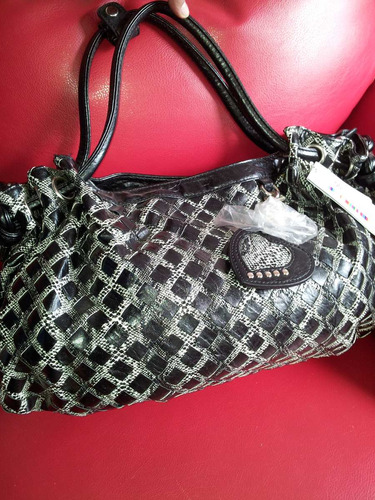 Bolsa Brentano Casual Negra Con Blanco, Bolso Para Dama