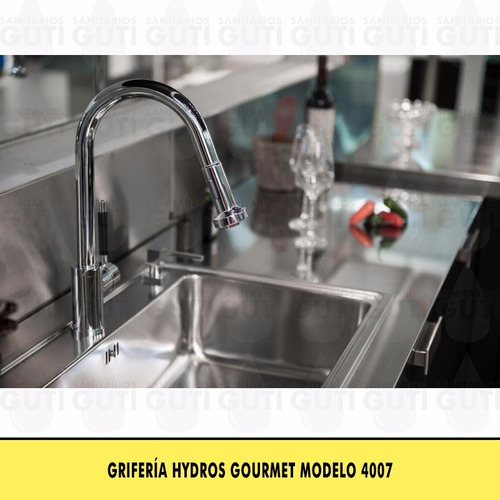 Griferia Monocomando Cocina Gourmet 4007 Hydros Rociador Ext