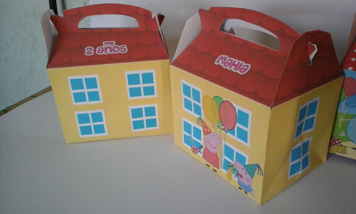 Cajitas En Cartulina Tipo Cajita Feliz, Casita De Peppa