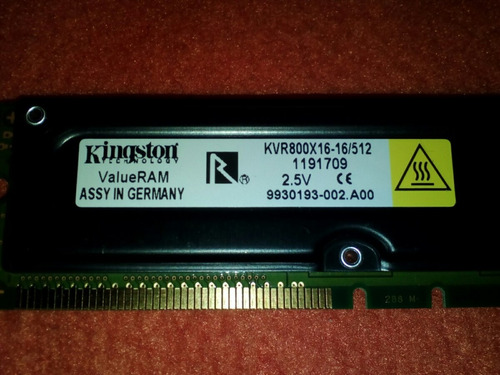 Memoria Rimm 1gb, (512mb X2 )kingston Germany