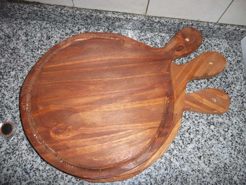 Tablas De  Pizza,plato Pizzero  Madera Con Mango 20 Unidades