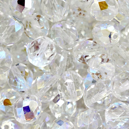 Imagem 5 de 5 de 100 Cristais Bola Com Furo Jablonex 04mm Aurora Boreal