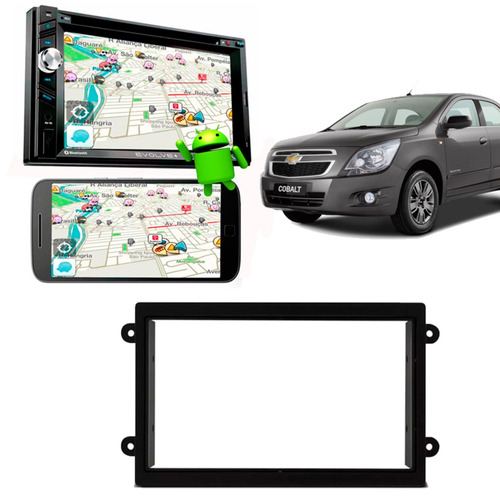 Dvd Player 2 Din 6.2pol Carro Cobalt Camera Gps Sensor Preto