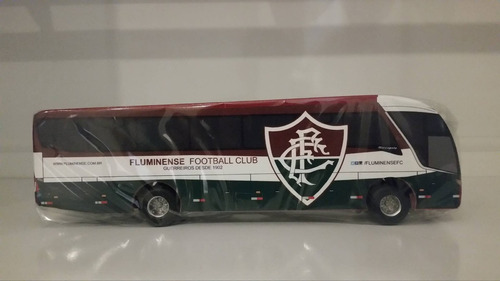 Miniatura De Ônibus Do Fluminense Em Madeira S/ Retrovis