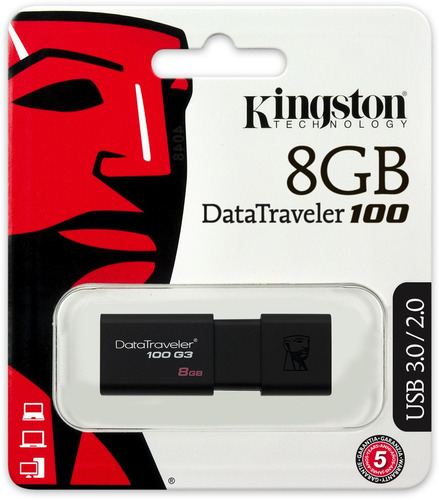 Pen Drive 8gb Kingston Dt100 G3 Usb 3.0 100% Original