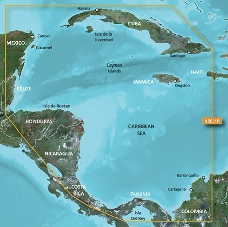 Mapa Maritimo Garmin Bluechart Suramerica Caribe Cuba Panama