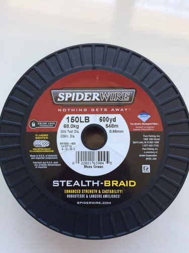 Multifilamento Spiderwire Stealth-braid, 0,66mm 68kg 548mts
