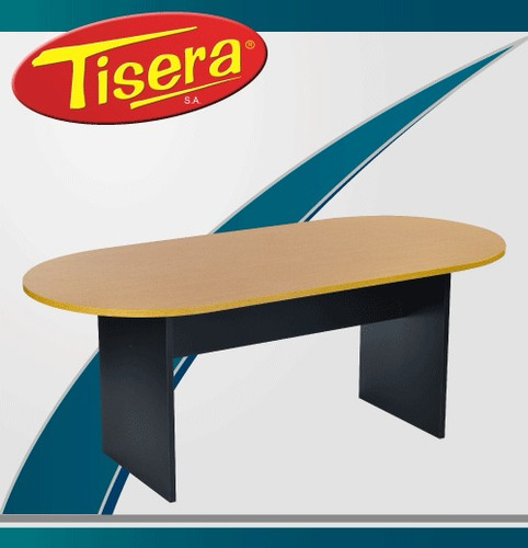 Mesa Reuniones Oval Melamina 6 Puestos Mdr-12 Tisera