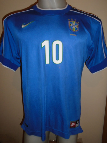 Camiseta Brasil Francia 1998 Rivaldo #10 Barcelona Milan M
