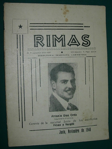 Revista Antigua Rimas 64 Junin Isabel Garmendia 1/11/1948