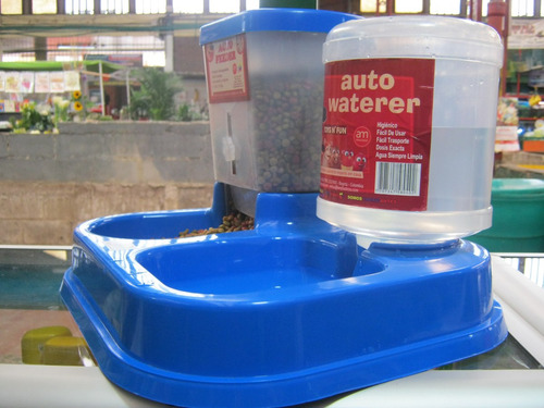 Dispensador Doble Comida Y Agua. Para Mascotas