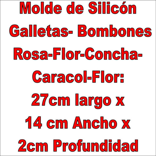 Molde Silicon 10pzs Fondant Galleta Flor Rosa Concha