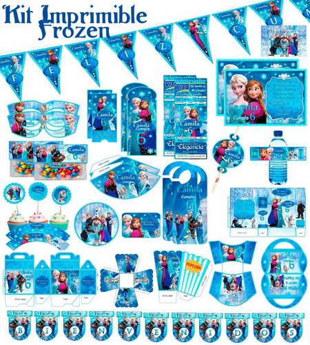 Kit Imprimible Editable Frozen Todo Para Tu Fiesta Temática